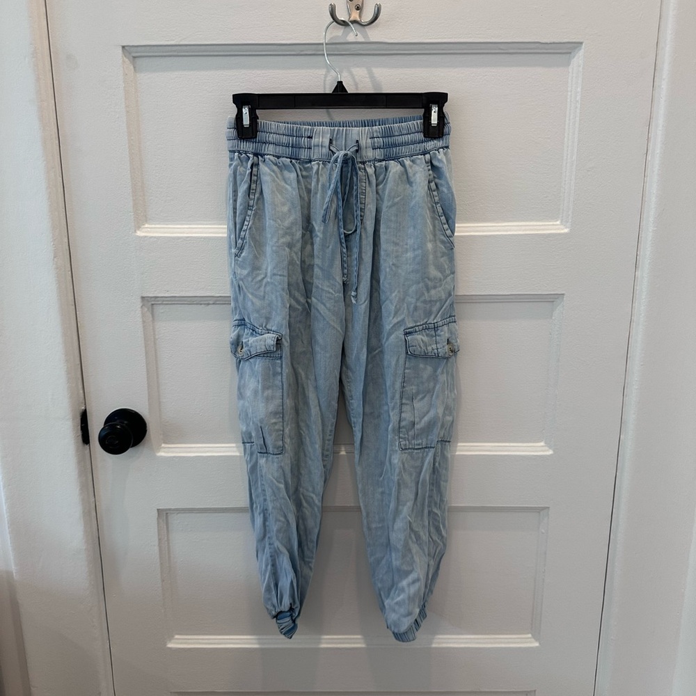 Light Blue Cargo Joggers